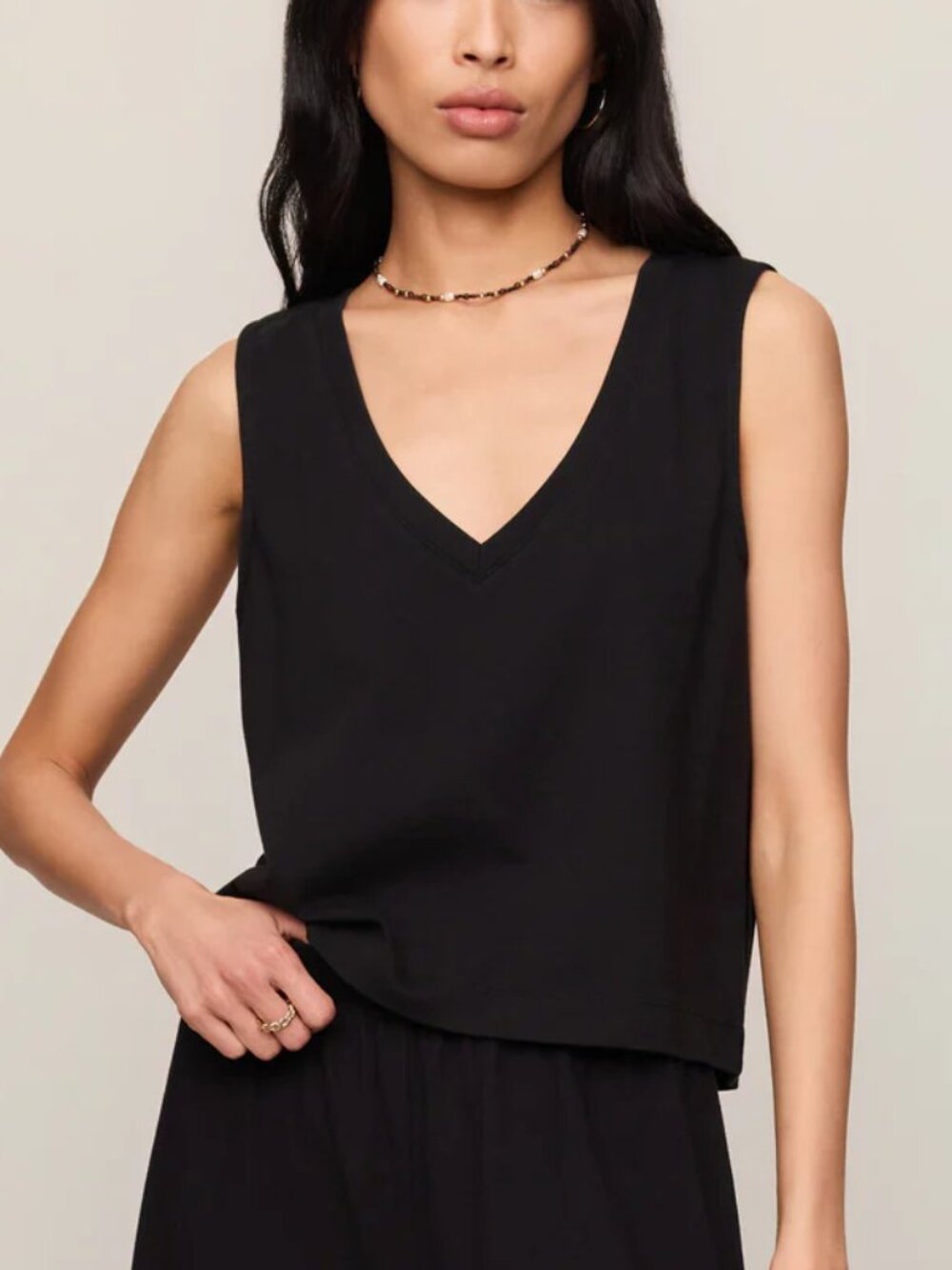 Z Supply Sloane V-Neck Cotton Jersey Tank. black, XS, NWT